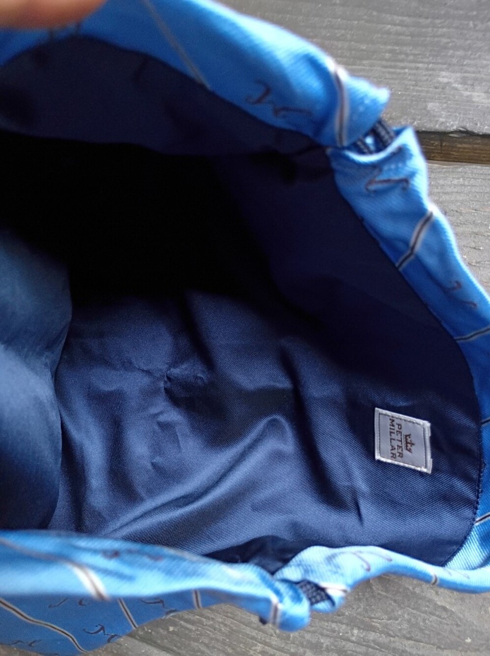 Peter Millar Blue Drawstring Travel Pouch - Men’s Accessory Bag - Picture 3 of 3
